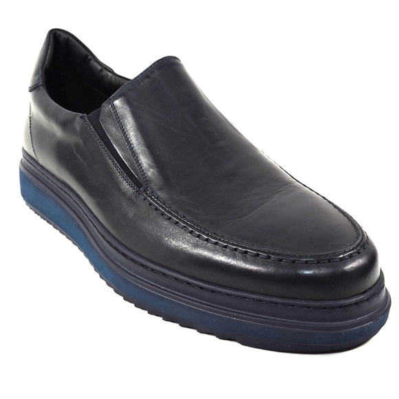 ALBERTO CICCIOLI ?? MEN\'S NAVY BLUE SOFT LEATHER COMFORT LOAFERS main image 5